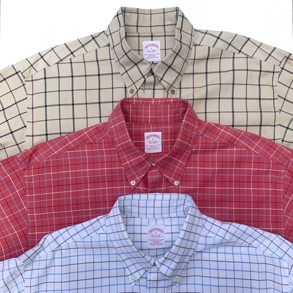 (3) Brooks Brothers Plaid L/S Button Down Shirts. - Picture 2 of 8
